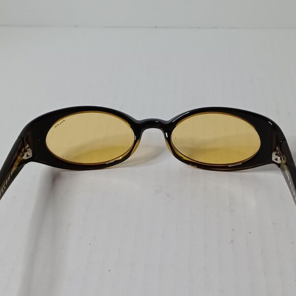 Ralph Ralph Lauren Sunglasses One Size Black Yellow Tint Oval Unisex Y2K Retro - Picture 10 of 16